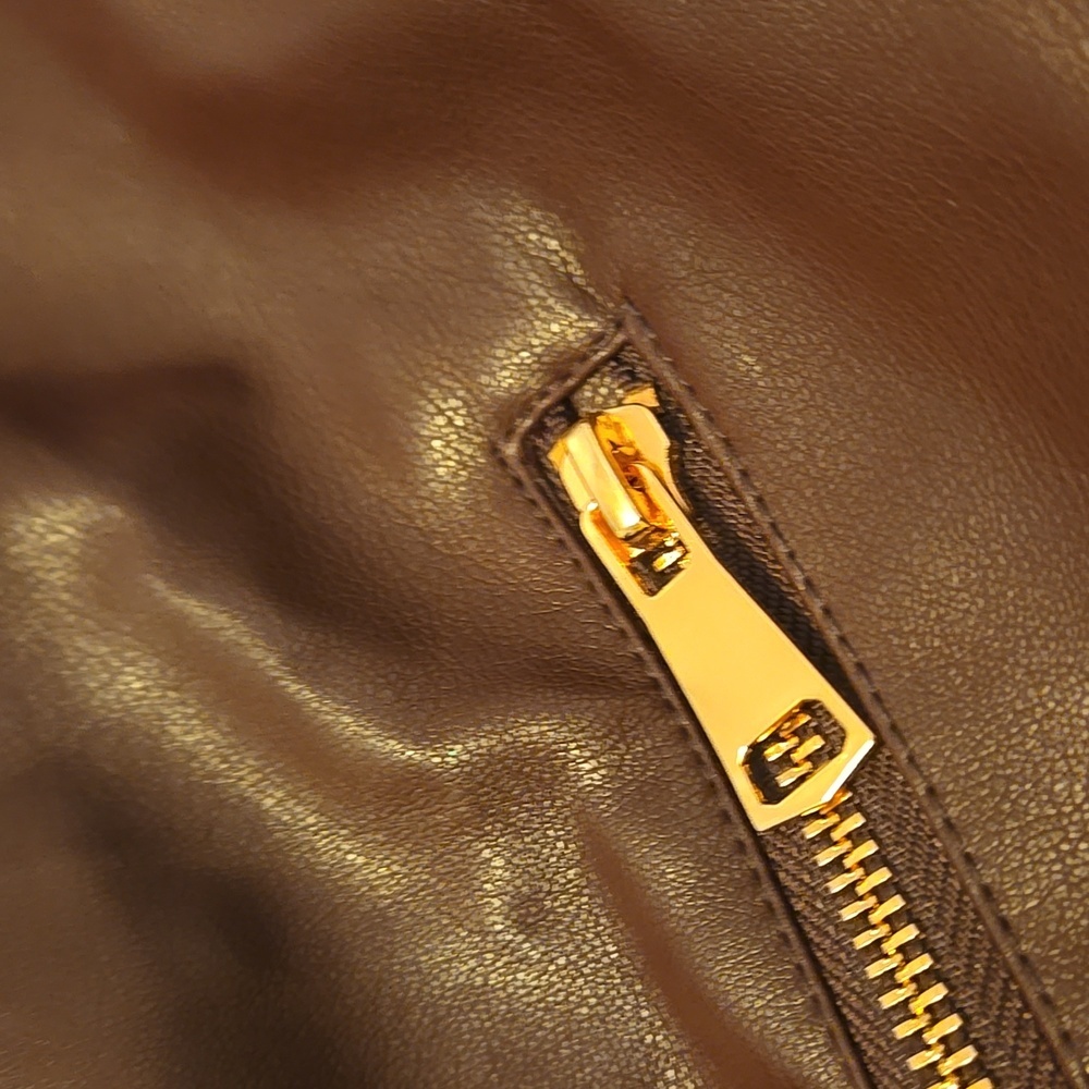 Jaclyn Smith Maroon Moto Polyureethane Jacket - Picture 5 of 9